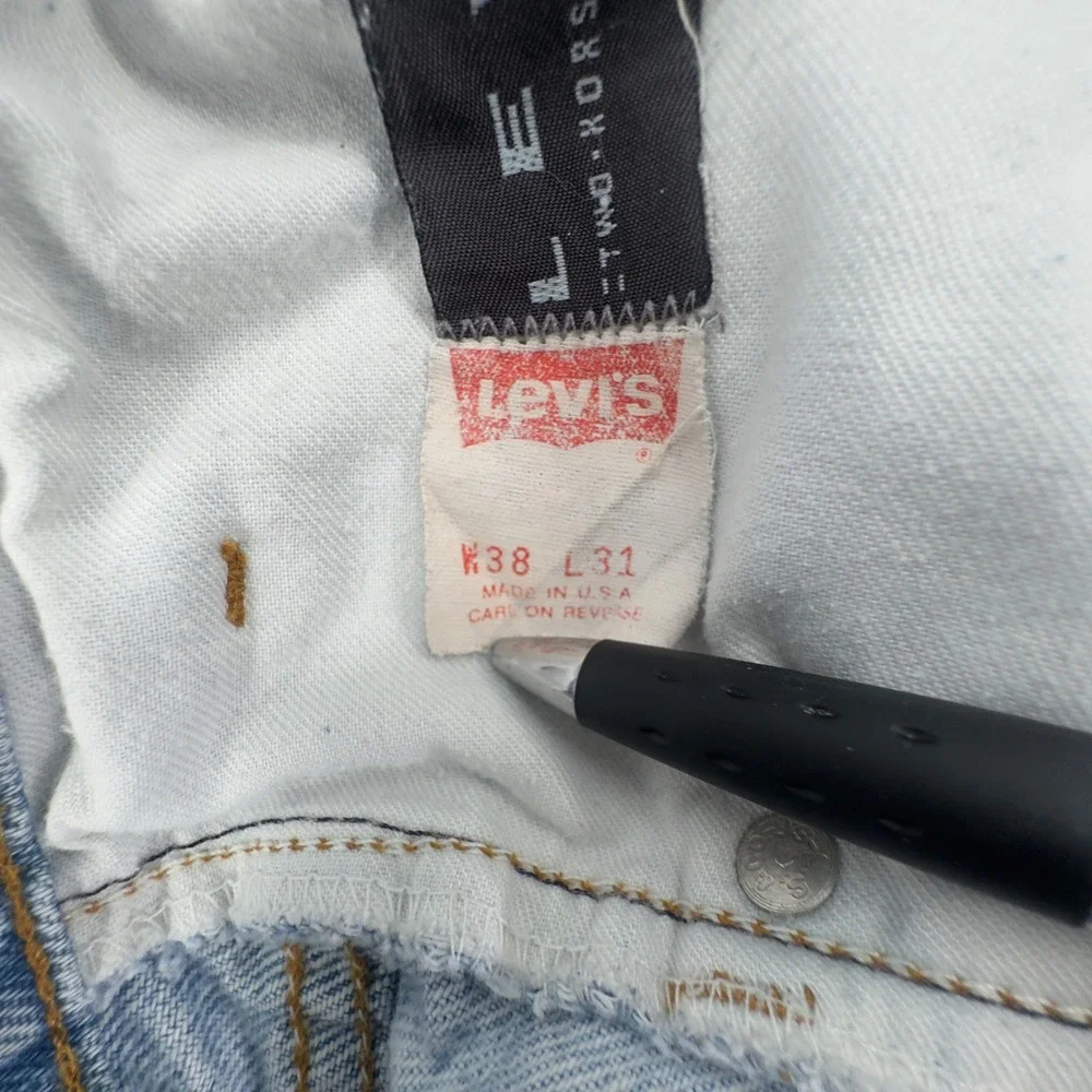 Vintage 80s Levis 40840 Brown Tab Jeans Made In USA Mens 37x31 Tag 38 Leather